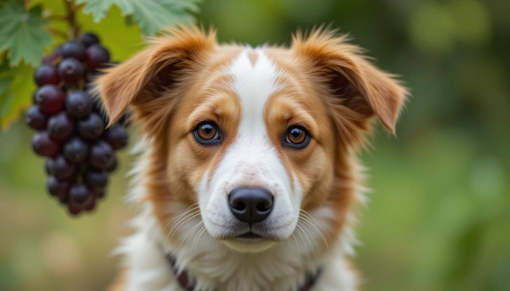 chien manger raisin