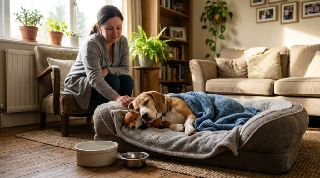 Chien en rétablissement parvovirose