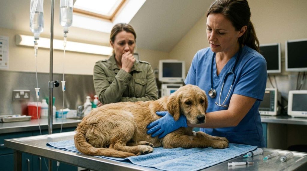 Chien malade parvovirose