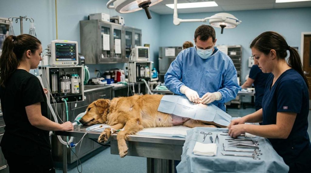 Chirurgie pyomètre chienne