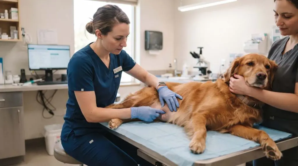 Chienne avec tumeur mammaire