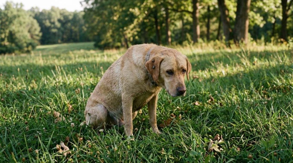 Chien malade de la maladie de Lyme