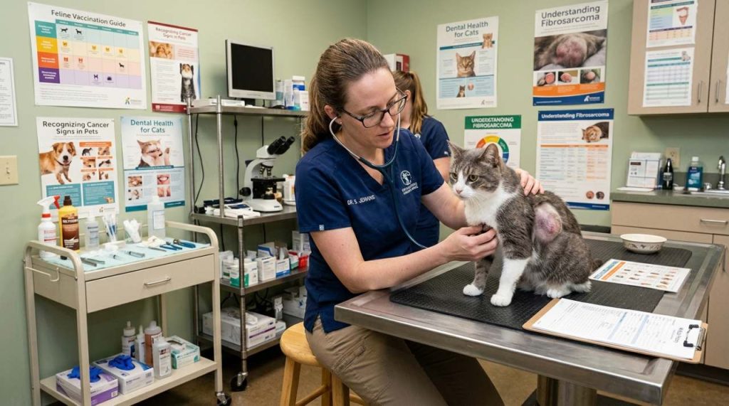 Chat en consultation vétérinaire