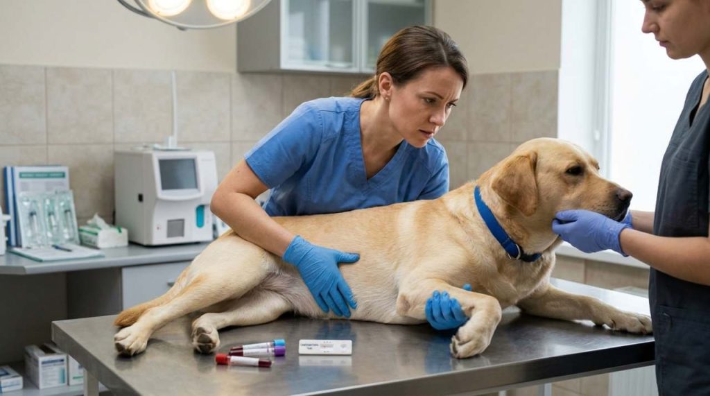 Examen vétérinaire chien leptospirose